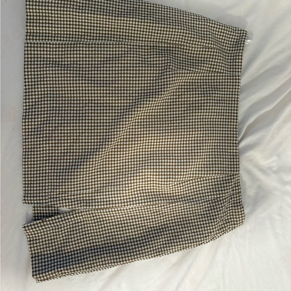 Women’s GINGHAM MINI SKIRT WITH FRONT SLIT